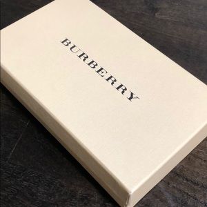 Burberry box with wallet size dust bag.